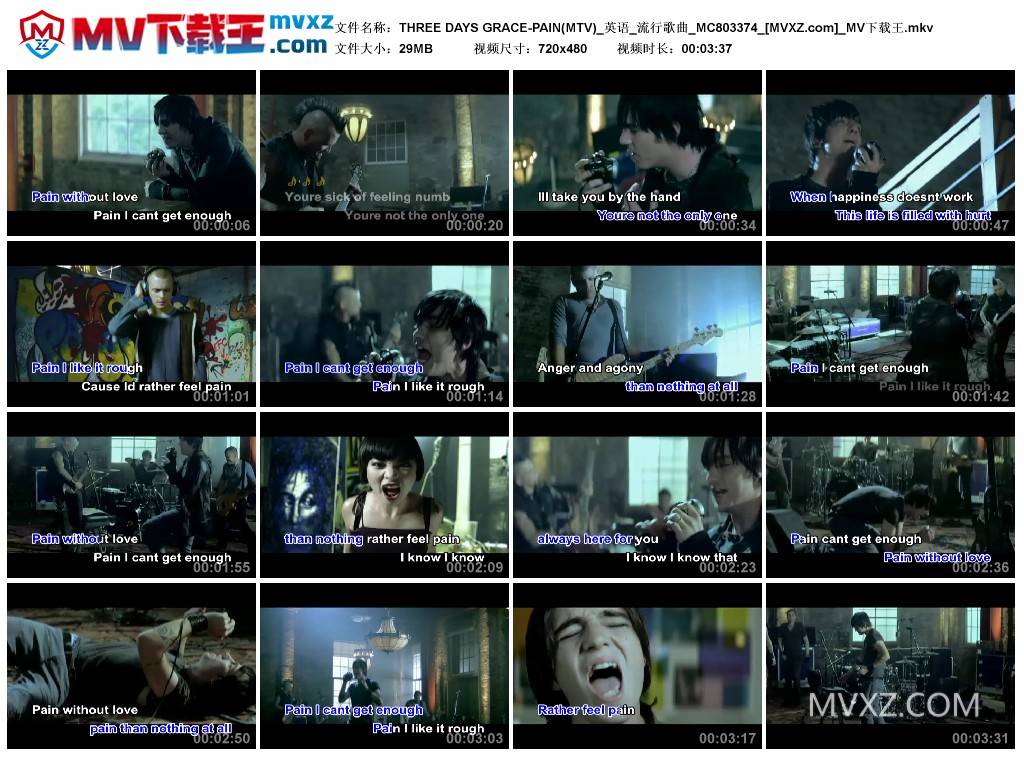 THREE DAYS GRACE-PAIN(MTV)_英语_流行歌曲_MC803374